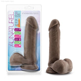 Au Naturel Realistic 8-Inch Long Dildo With Balls & Suction Cup Base-French Quarter Lingerie
